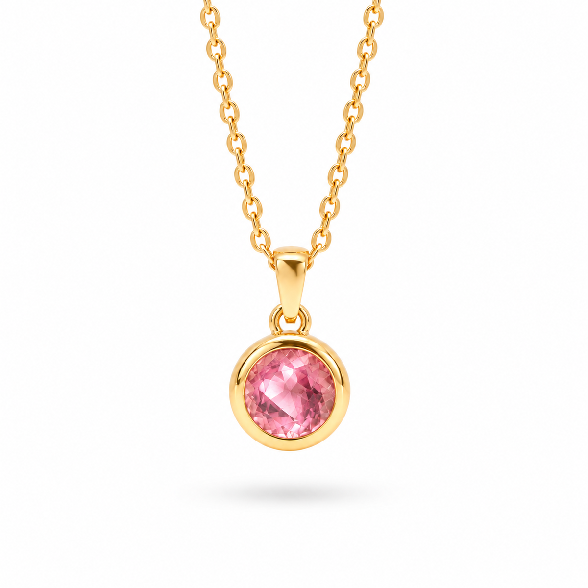 Lunita Pinker Turmalin Anhänger | Gold