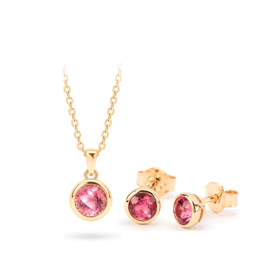 Lunita Pinker Turmalin Set - Ohrstecker & Anhänger