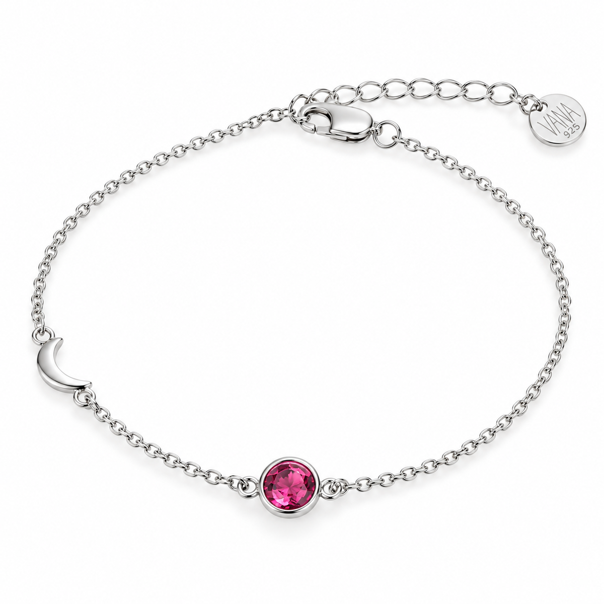 Luz Pinker Turmalin Armkettchen | Silber