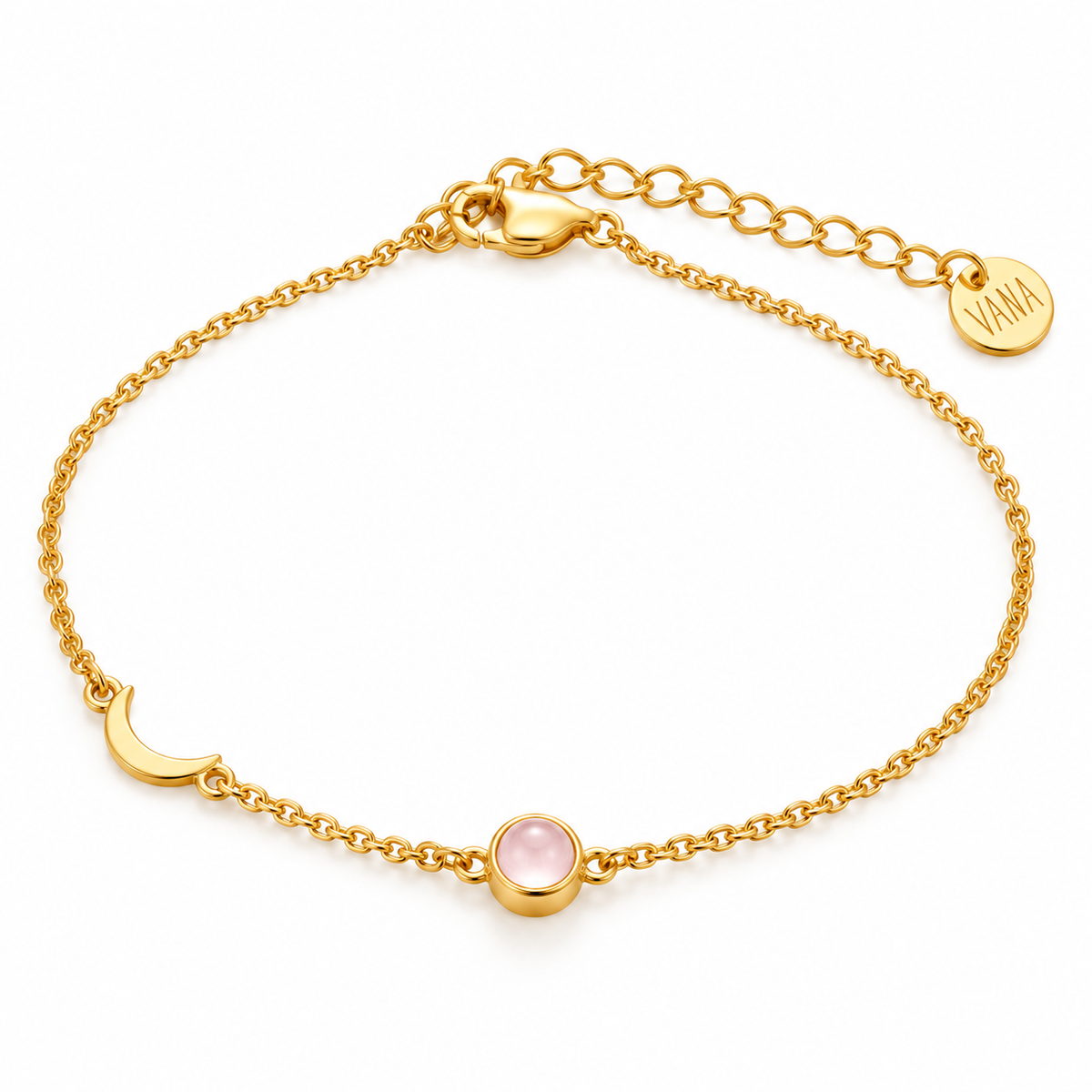 Luz Rosenquarz Armkettchen | Gold