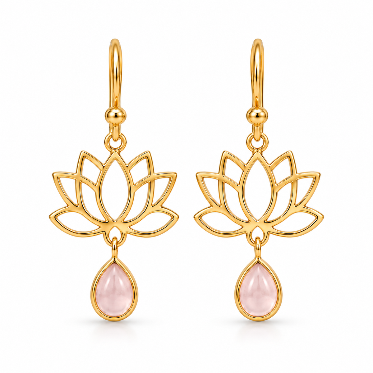 Nivara Rosenquarz Ohrringe | Gold
