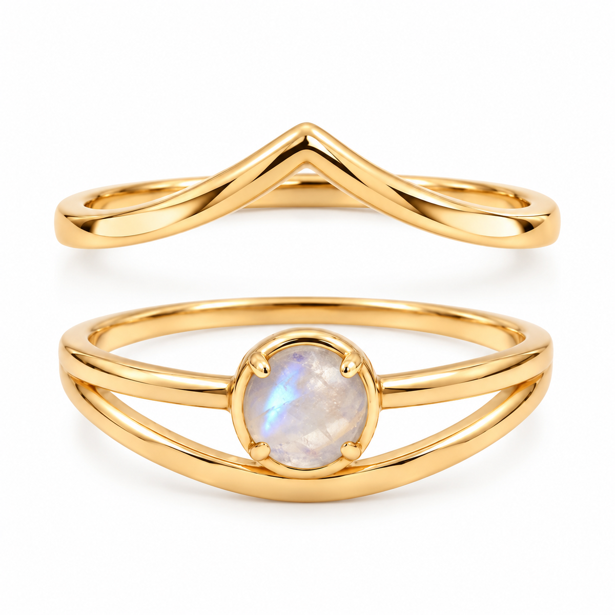 Serenya Mondstein &amp; Espina Ring | Gold Layering Set