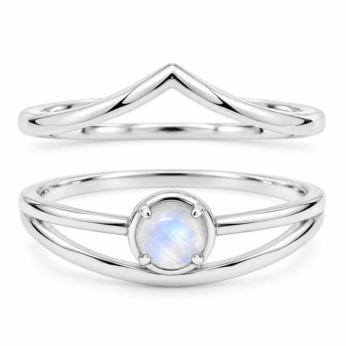 Serenya Mondstein &amp; Espina Ring | Silber Layering Set