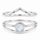 Serenya Mondstein & Espina Ring | Silber Layering Set