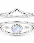 Serenya Mondstein & Espina Ring | Silber Layering Set