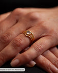 Tragebeispiel - Serenya Mondstein & Espina Ring | Silber Layering Set