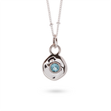 Véora Birthstone Anhänger - Blauer Topas (Dezember) | Silber