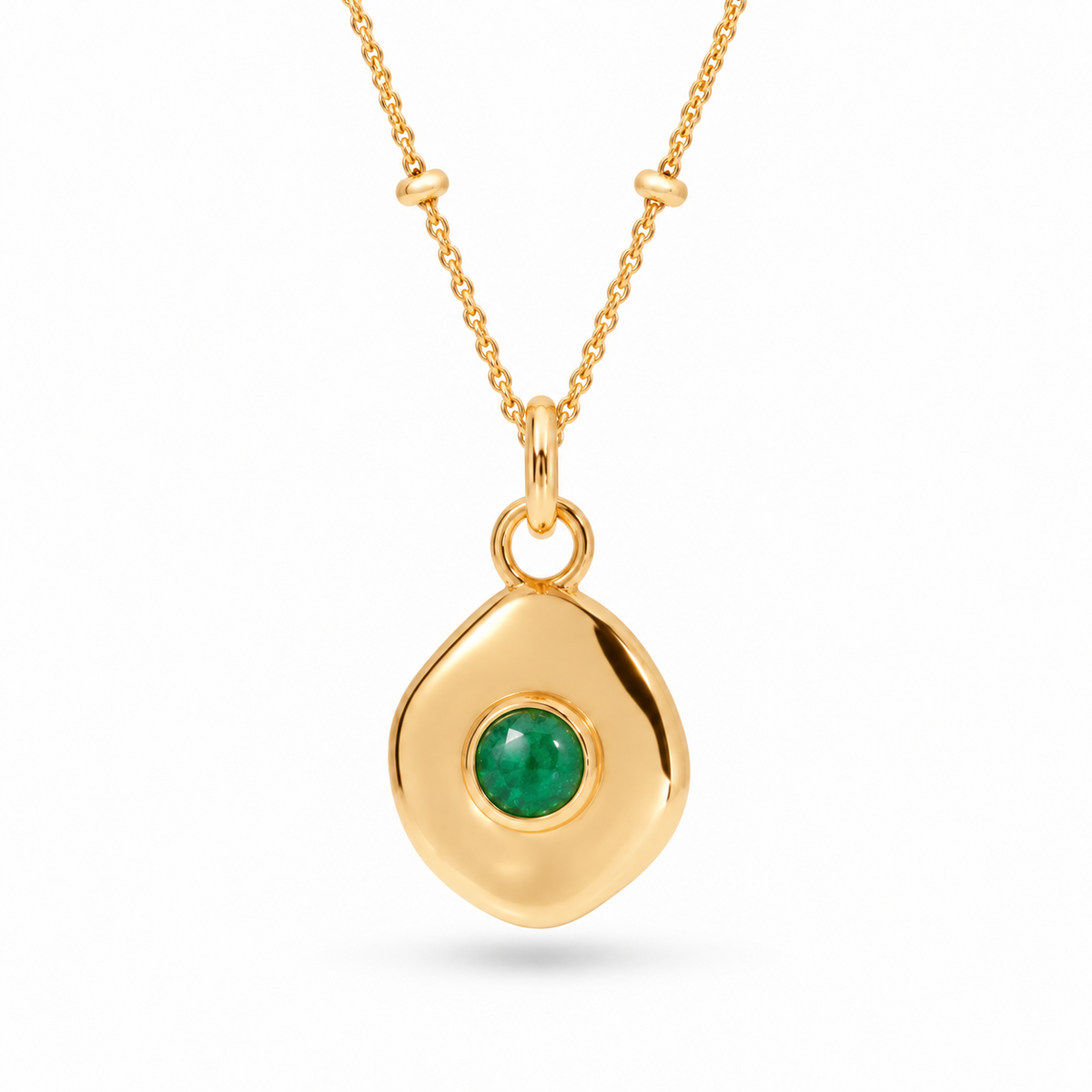 Véora Birthstone Anhänger - Smaragd (Mai) | Gold