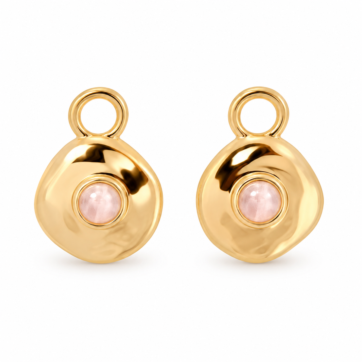 Véora Birthstone Charms - Rosenquarz (Januar) | Gold