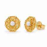 Vida Moonstone Stud Earrings | Silver