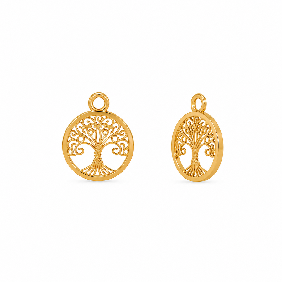 Anéa Mini Creolen mit Vidaé Tree of Life Charms