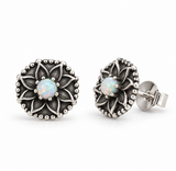 Vida Moonstone Stud Earrings | Silver